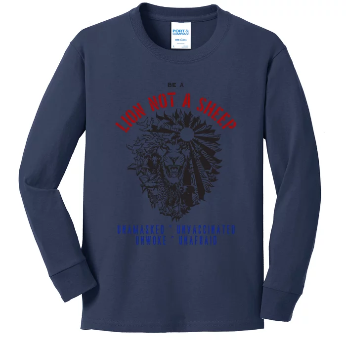 Conservative Lion Not A Sheep Kids Long Sleeve Shirt