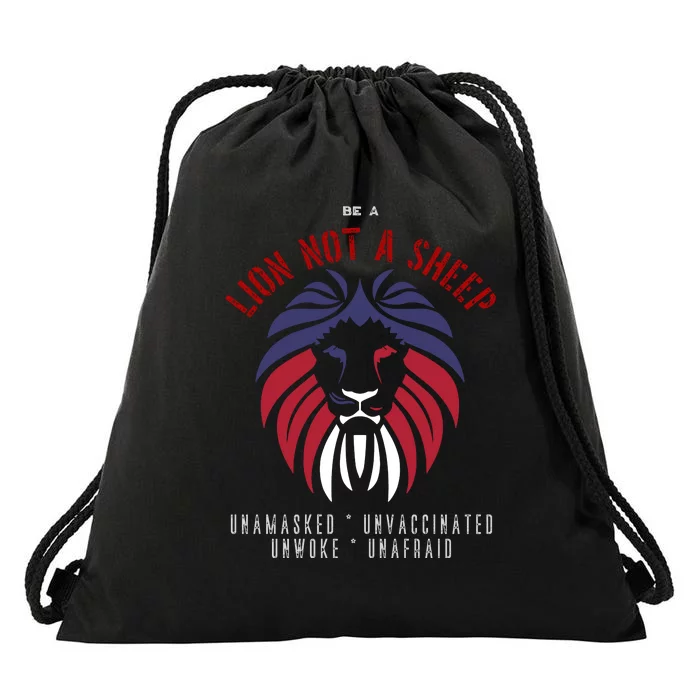 Conservative Lion Not A Sheep Drawstring Bag