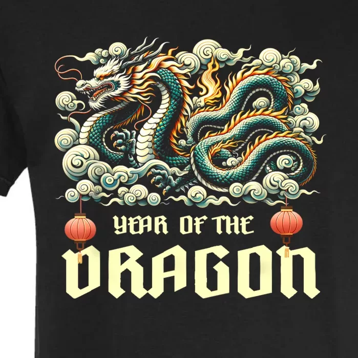 Chinese Lunar New Year 2024 Year Of The Dragon Zodiac Gift Garment-Dyed Heavyweight T-Shirt