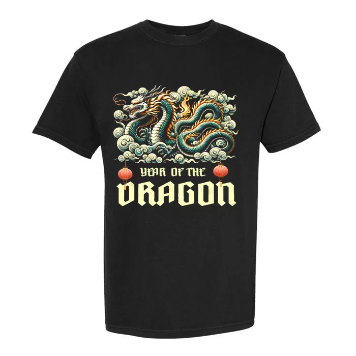 Chinese Lunar New Year 2024 Year Of The Dragon Zodiac Gift Garment-Dyed Heavyweight T-Shirt