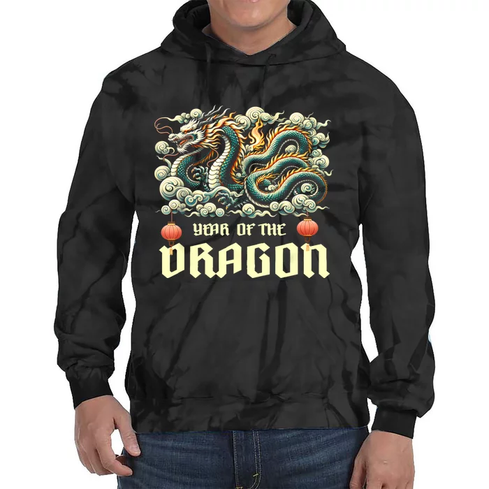 Chinese Lunar New Year 2024 Year Of The Dragon Zodiac Gift Tie Dye Hoodie