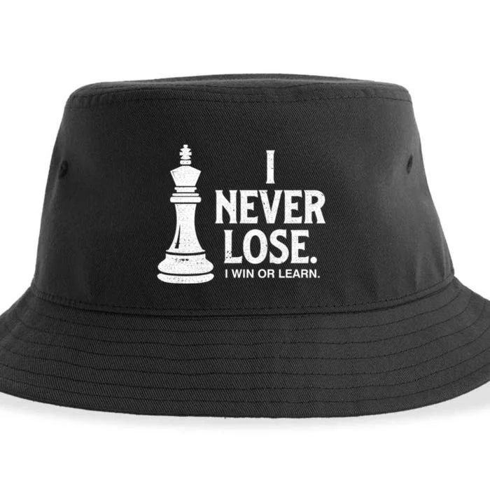 Chess Lovers Never Lose Gift Sustainable Bucket Hat