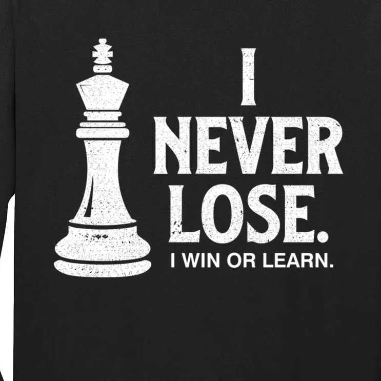 Chess Lovers Never Lose Gift Tall Long Sleeve T-Shirt