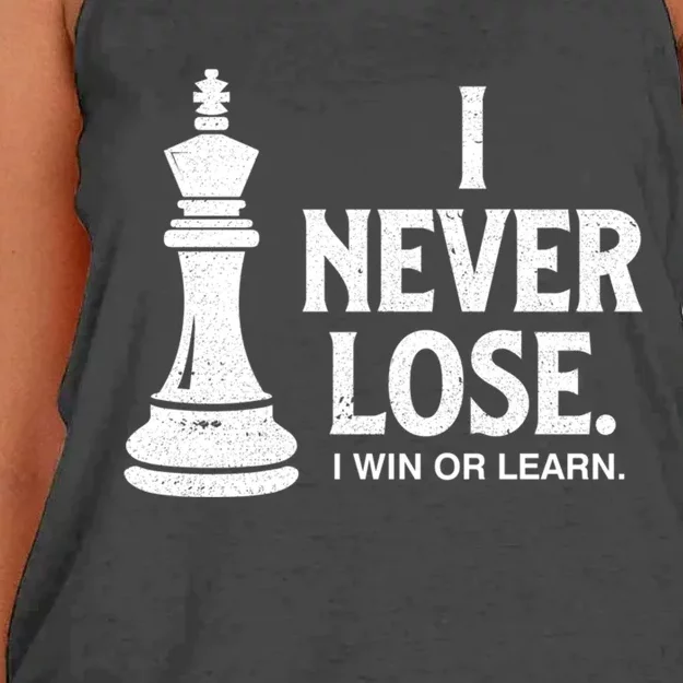 Chess Lovers Never Lose Gift Women's Knotted Racerback Tank