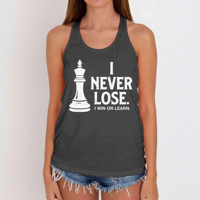 Chess Lovers Never Lose Gift Women's Knotted Racerback Tank