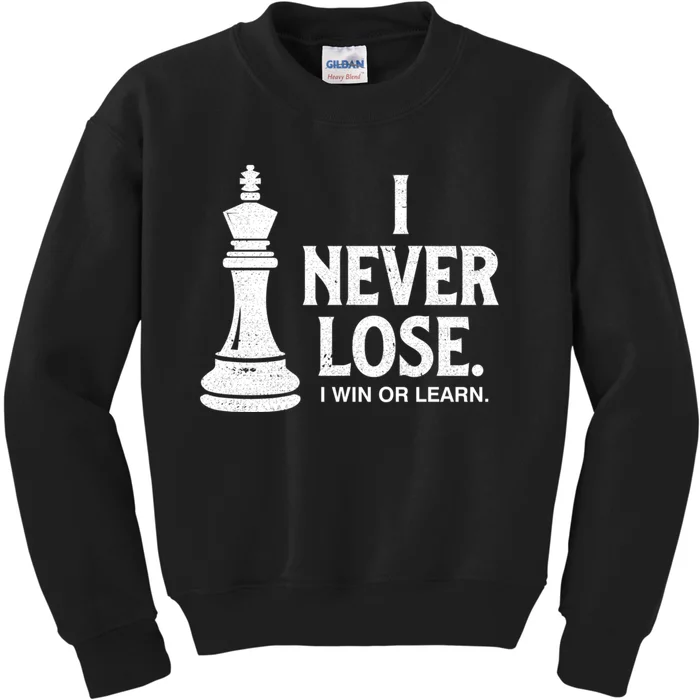 Chess Lovers Never Lose Gift Kids Sweatshirt