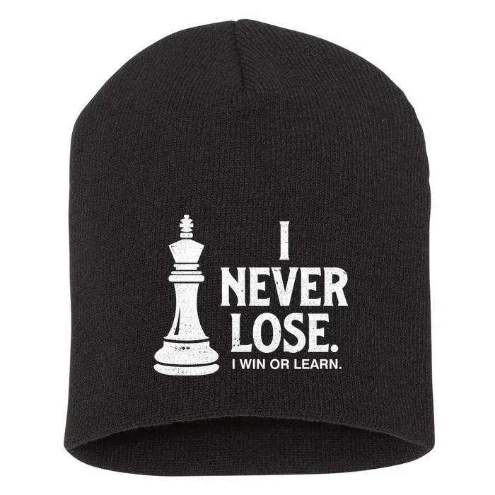 Chess Lovers Never Lose Gift Short Acrylic Beanie