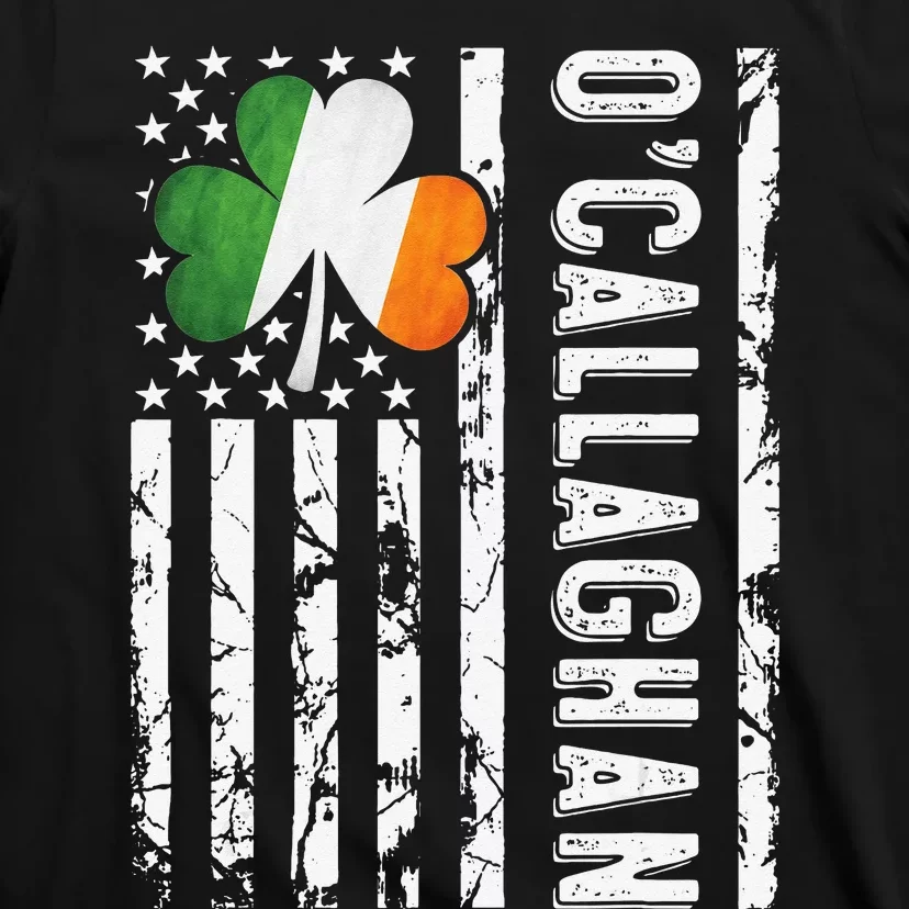 Callaghan Last Name Irish Pride Flag USA St Patrick's Day T-Shirt