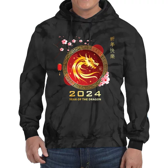 Chinese Lunar New Year 2024 Year Of The Dragon Zodiac Sign Tie Dye Hoodie