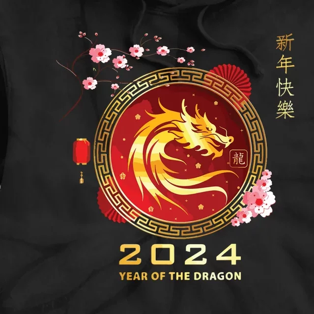 Chinese Lunar New Year 2024 Year Of The Dragon Zodiac Sign Tie Dye Hoodie