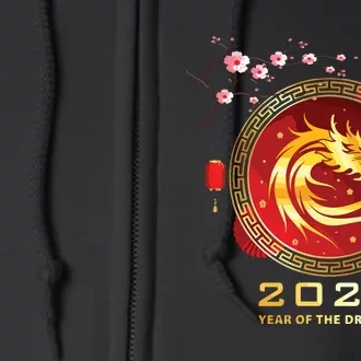 Chinese Lunar New Year 2024 Year Of The Dragon Zodiac Sign Full Zip Hoodie