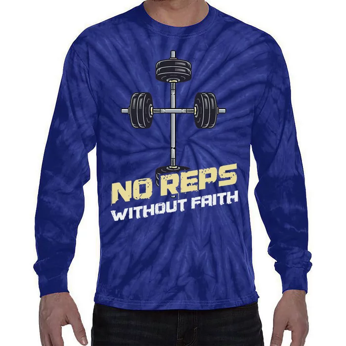 Christian Lifting No Reps Without Faith Tie-Dye Long Sleeve Shirt