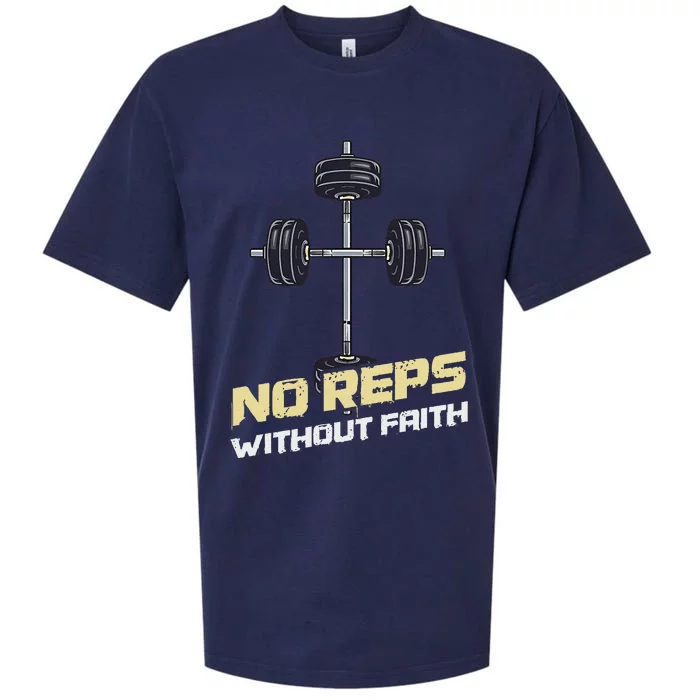 Christian Lifting No Reps Without Faith Sueded Cloud Jersey T-Shirt