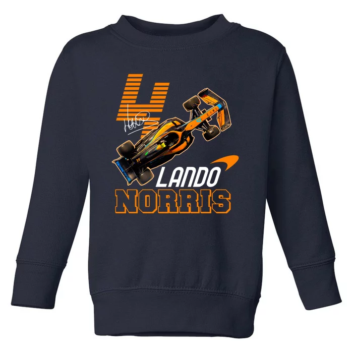 Cool Lando Norris F1 Racing Signature Toddler Sweatshirt