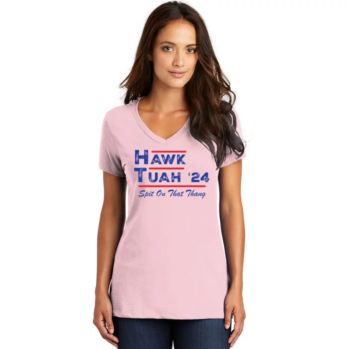 Cuthardy Last Name Family Reunion Vacationhawk Tuah 24 Spit On That Thang Parody Women's V-Neck T-Shirt