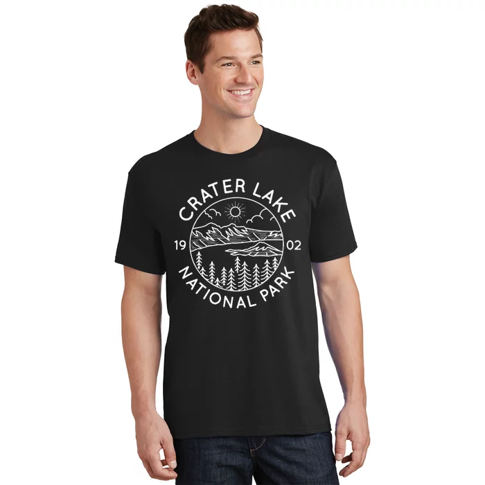 Crater Lake National Park Cool White Line Art Outdoor T-Shirt