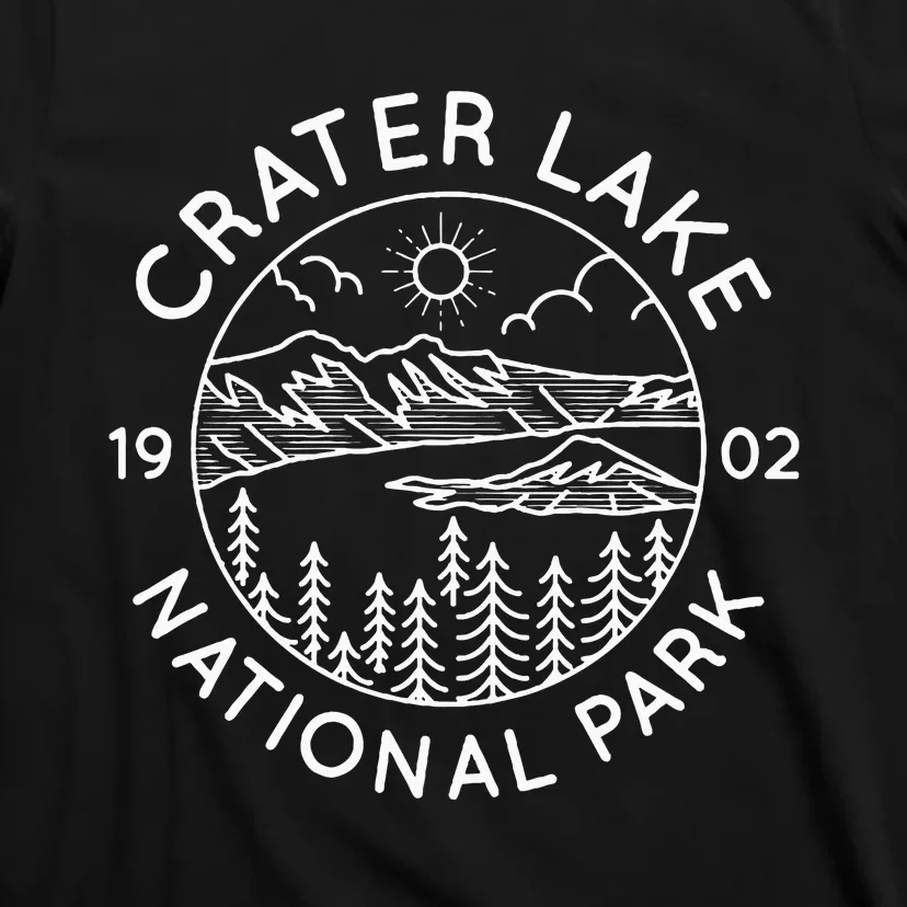 Crater Lake National Park Cool White Line Art Outdoor T-Shirt