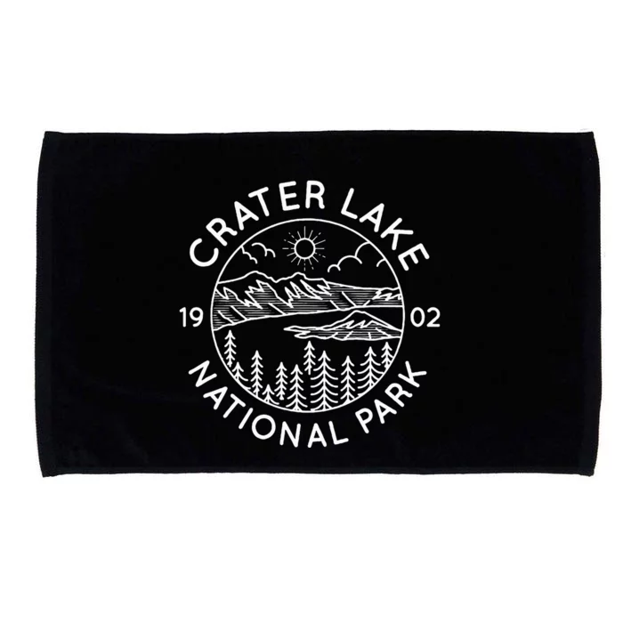 Crater Lake National Park Cool White Line Art Outdoor Microfiber Hand Towel