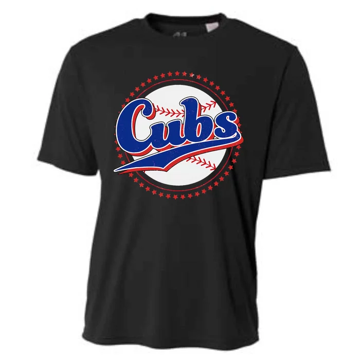 Cubs Last Name Personalized Vintage Retro Cooling Performance Crew T-Shirt