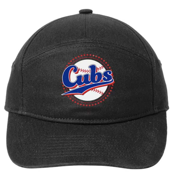 Cubs Last Name Personalized Vintage Retro 7-Panel Snapback Hat