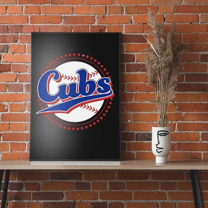 Cubs Last Name Personalized Vintage Retro Poster