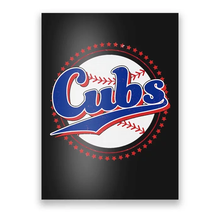 Cubs Last Name Personalized Vintage Retro Poster