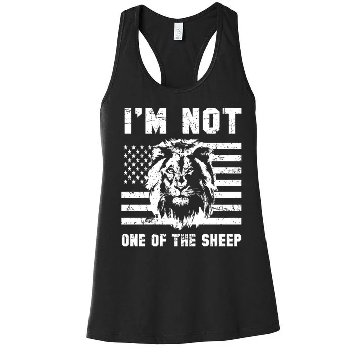 Conservative Lion Not A Sheep Gift Pro American Women's Racerback Tank