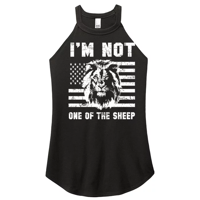 Conservative Lion Not A Sheep Gift Pro American Women’s Perfect Tri Rocker Tank