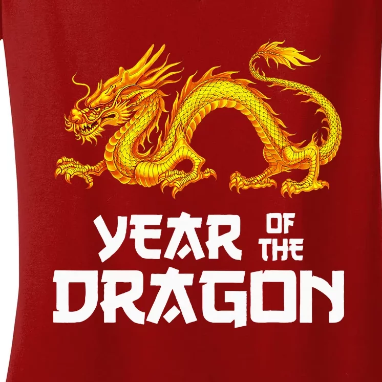 Chinese Lunar New Year 2024 Year Of The Dragon Women's V-Neck T-Shirt