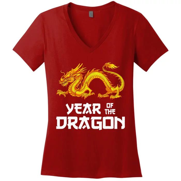 Chinese Lunar New Year 2024 Year Of The Dragon Women's V-Neck T-Shirt