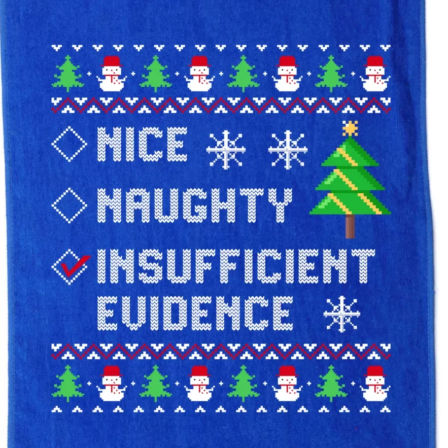 Christmas List Nice Naughty Insufficient Evidence Funny Great Gift Platinum Collection Golf Towel