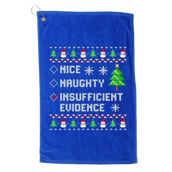 Christmas List Nice Naughty Insufficient Evidence Funny Great Gift Platinum Collection Golf Towel