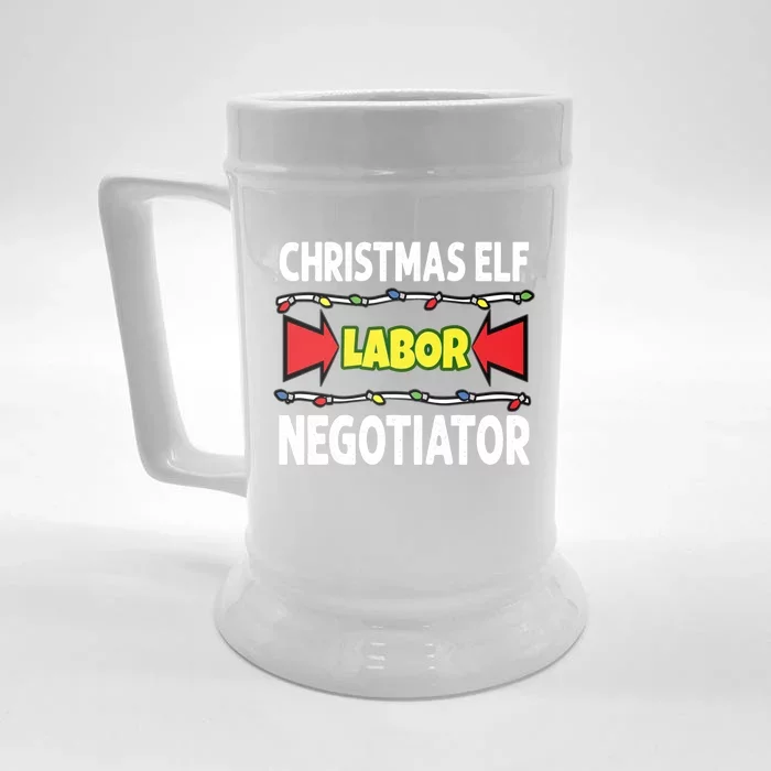 Christmas Labor Negotiator Union Works Council Member Gift Front & Back Beer Stein