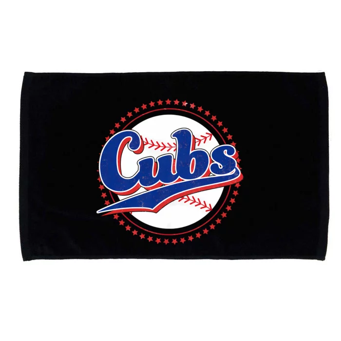 Cubs Last Name Personalized Vintage Retro Apparel Cubs Lover Microfiber Hand Towel