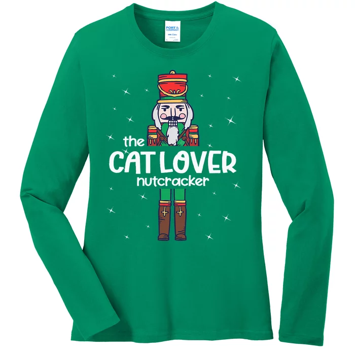 Cat Lover Nutcracker Family Matching Funny Pajama Ladies Long Sleeve Shirt