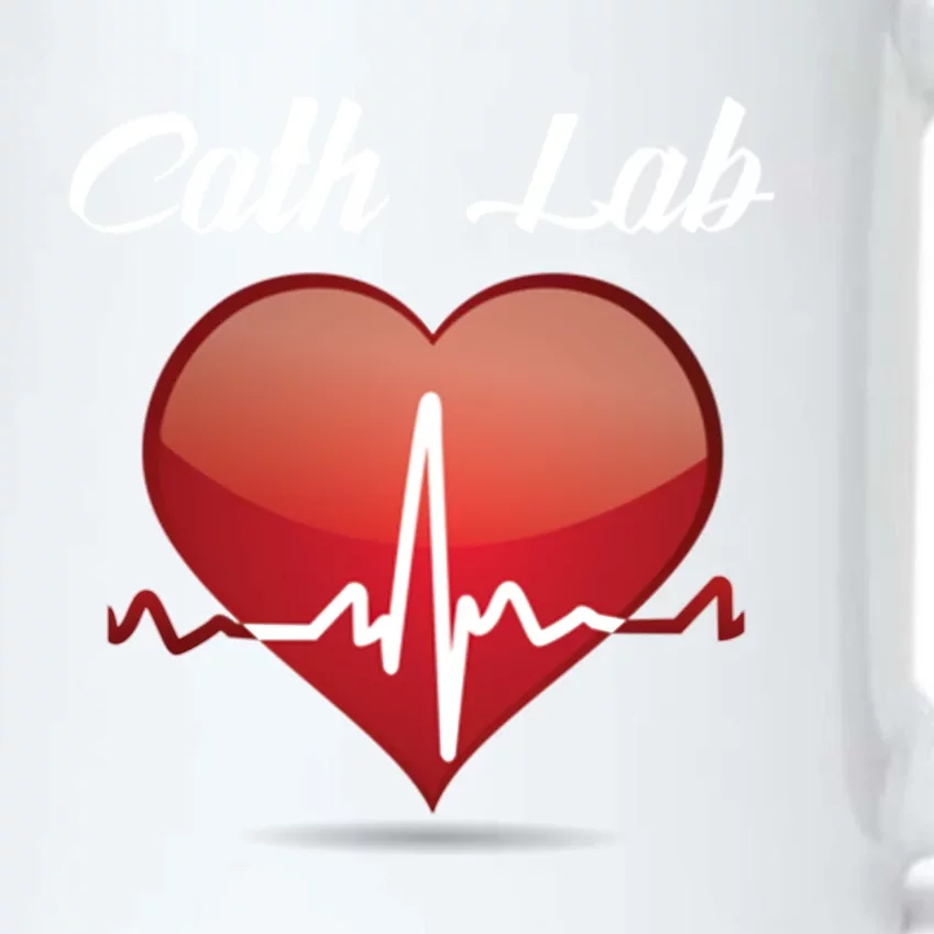 Cath Lab Nurse Heart Heartbeat Love Cardiac Care Funny Gift Black Color Changing Mug