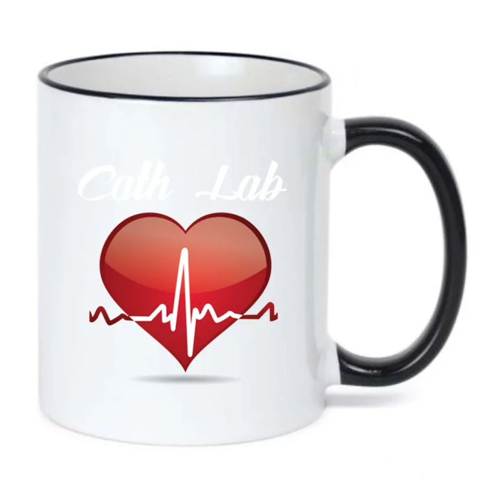 Cath Lab Nurse Heart Heartbeat Love Cardiac Care Funny Gift Black Color Changing Mug