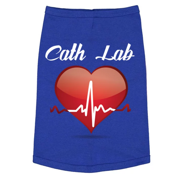 Cath Lab Nurse Heart Heartbeat Love Cardiac Care Funny Gift Doggie Tank