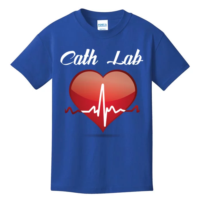 Cath Lab Nurse Heart Heartbeat Love Cardiac Care Funny Gift Kids T-Shirt