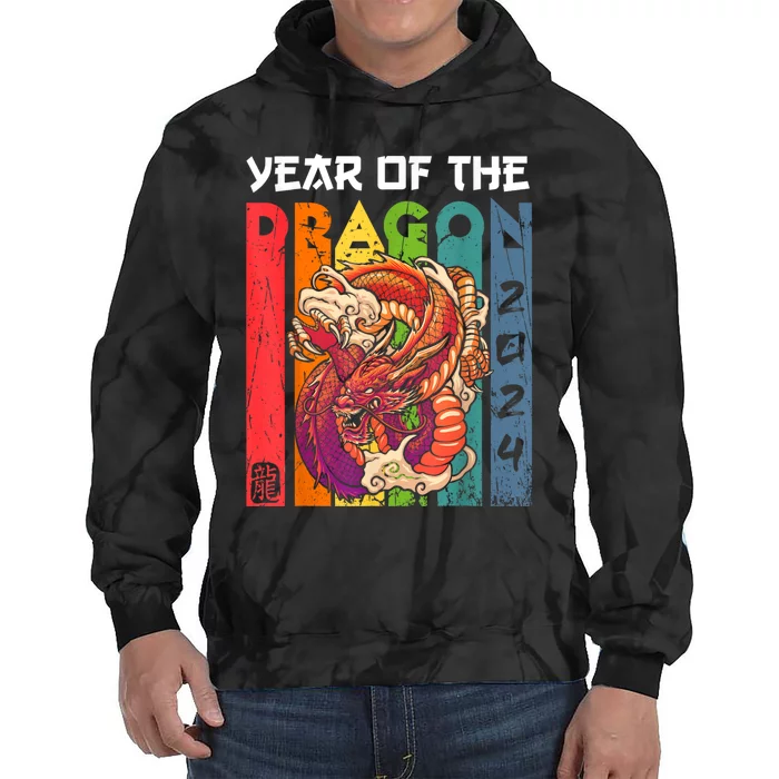 Chinese Lunar New Year 2024 Year Of The Dragon Zodiac Sign Tie Dye Hoodie