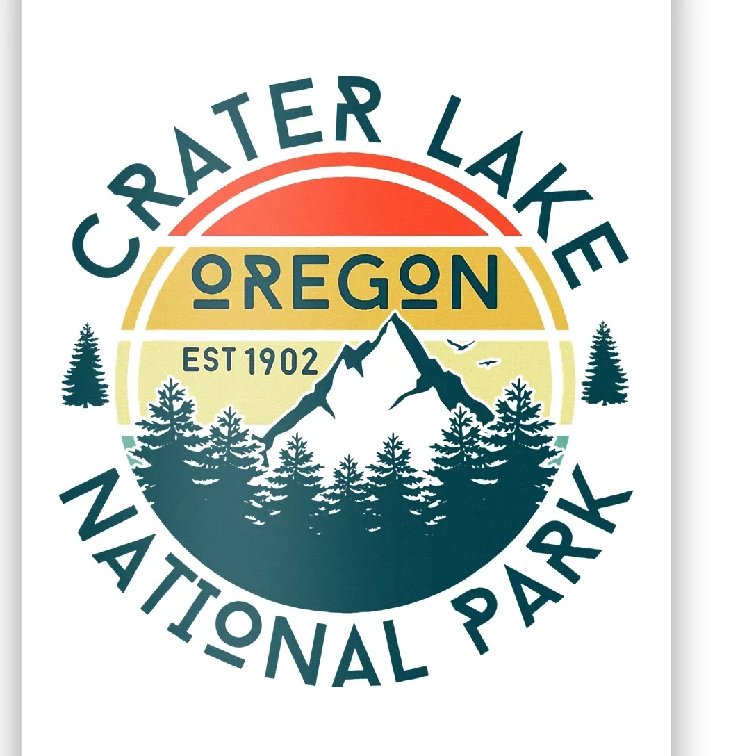 Crater Lake National Park Oregon Hiking Nature Outdoors Poster