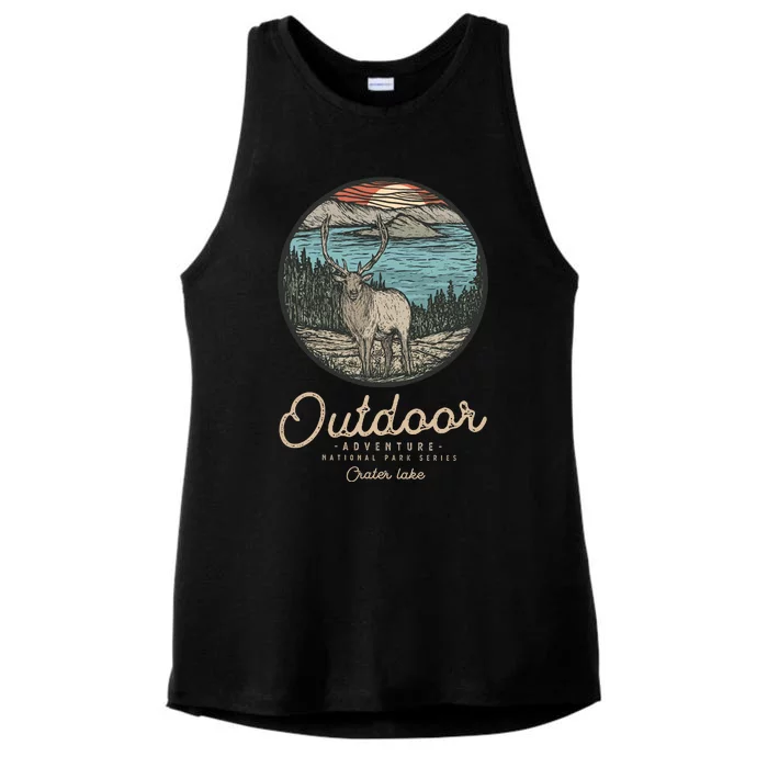 Crater Lake National Park Ladies Tri-Blend Wicking Tank