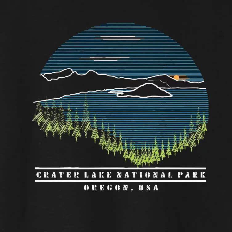 Crater Lake National Park Oregon Outdoor Hiking Women's Crop Top Tee