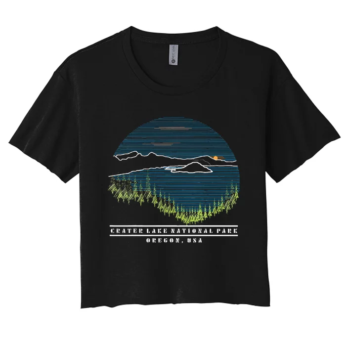 Crater Lake National Park Oregon Outdoor Hiking Women's Crop Top Tee