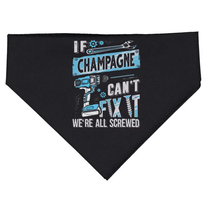 Champagne Last Name If Champagne CanT Fix It USA-Made Doggie Bandana