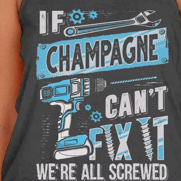 Champagne Last Name If Champagne CanT Fix It Women's Knotted Racerback Tank