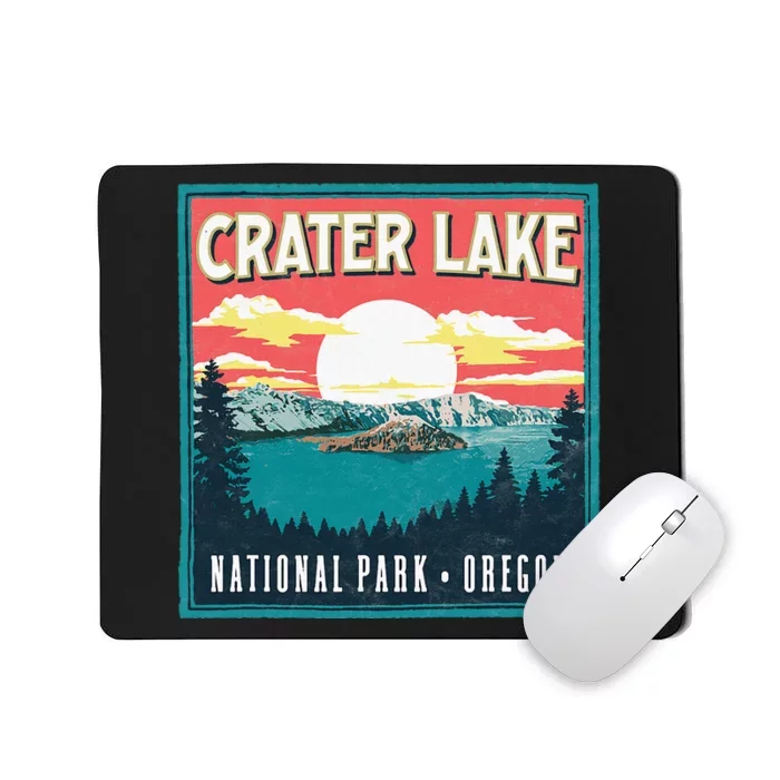 Crater Lake National Park Oregon Vintage Vibe Mousepad