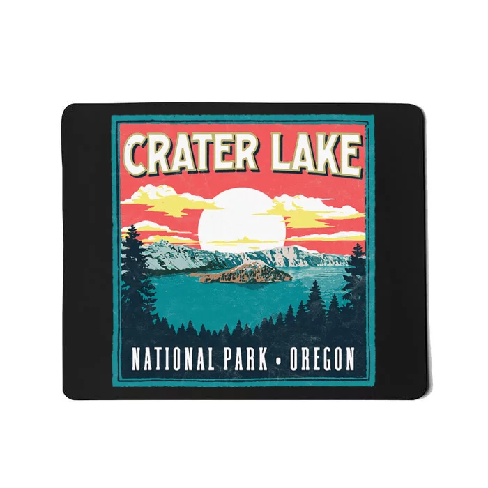 Crater Lake National Park Oregon Vintage Vibe Mousepad