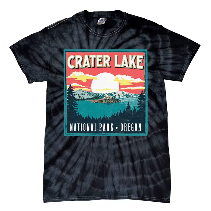 Crater Lake National Park Oregon Vintage Vibe Tie-Dye T-Shirt