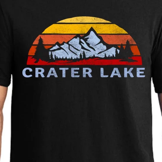 Crater Lake National Park Retro Sunset Design Gift Pajama Set